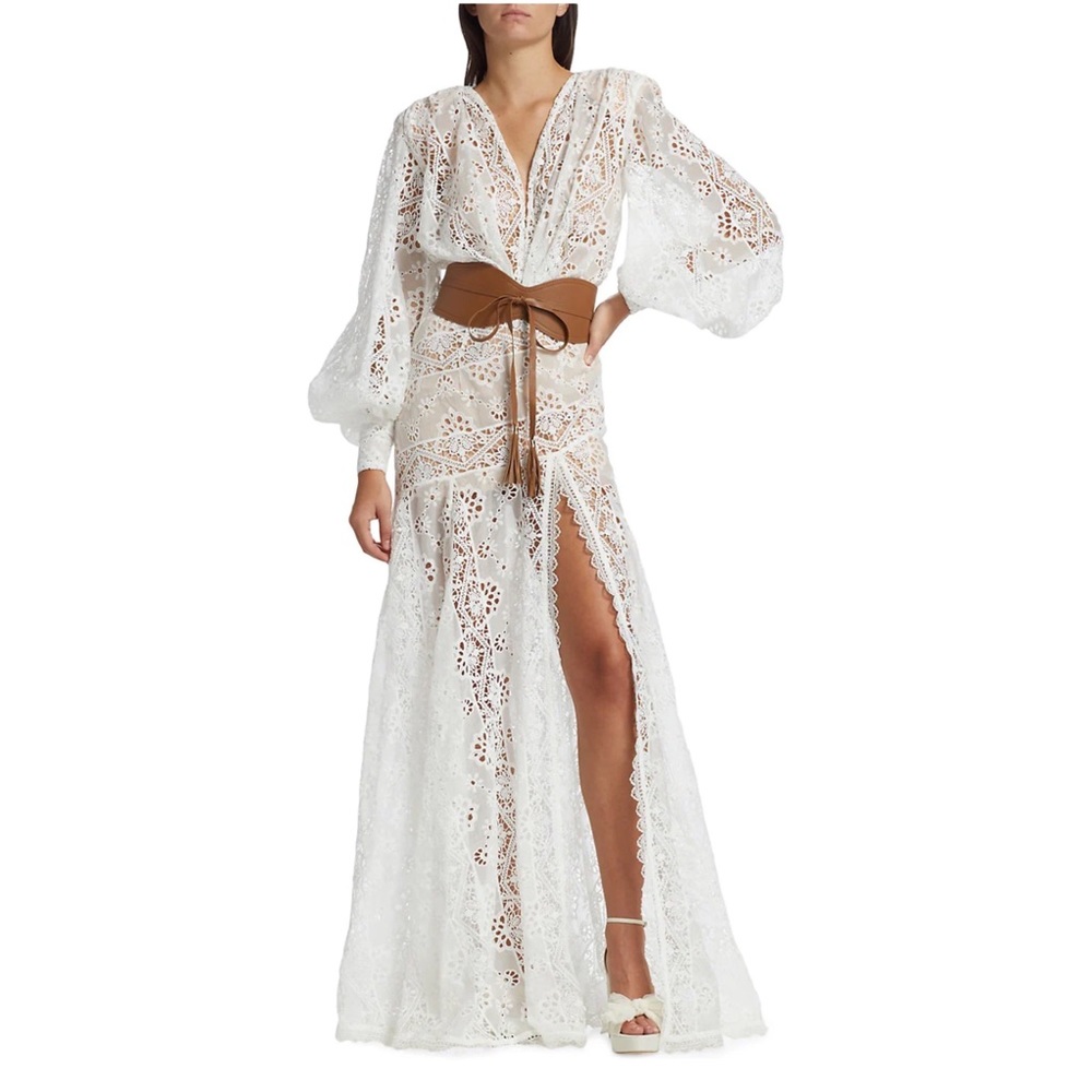 BRONX and BANCO ADELE SHEER LACE MAXI DRESS WITH NO BELT